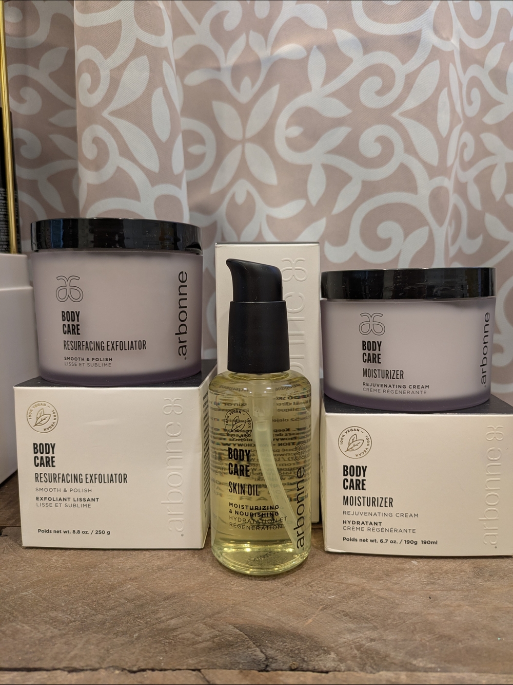 NEW! Arbonne Body Care Set - Exfoliator, Moisturizer, & Skin Oil